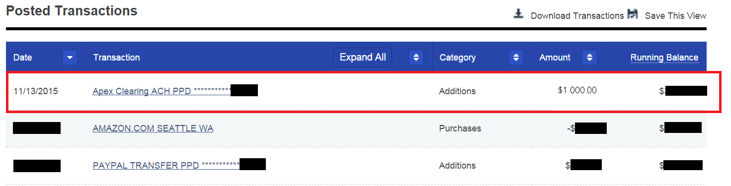 SogoTradeでACHの送金6