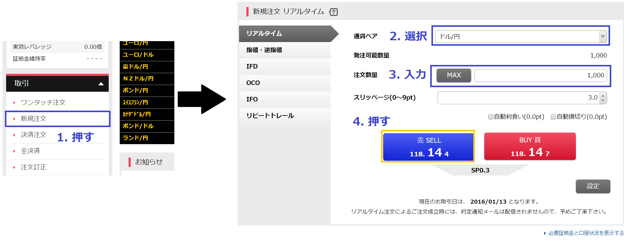 外貨を日本円に戻す(YJFX!)