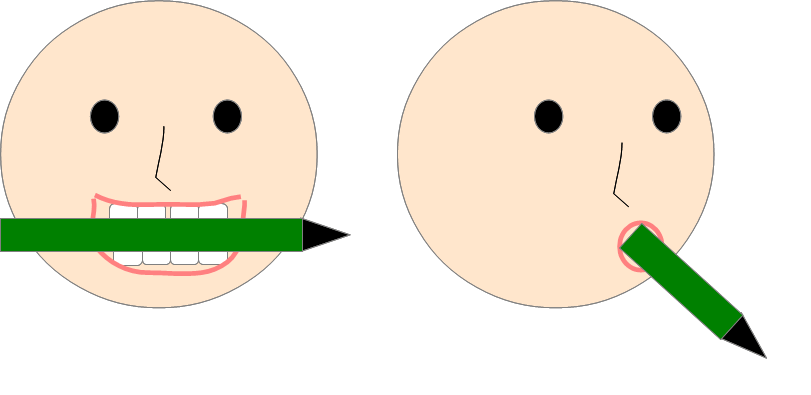 鉛筆を咥えたときの表情