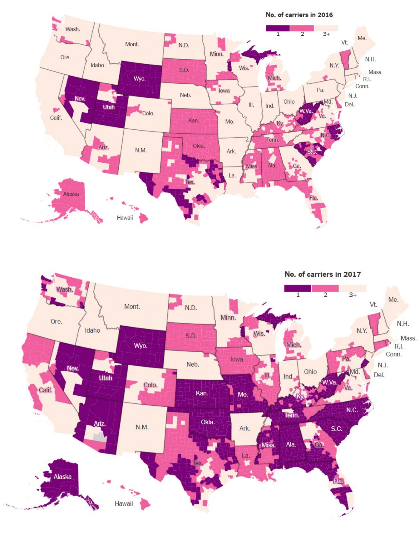 2016, 7年のオバマケア保険プランの数